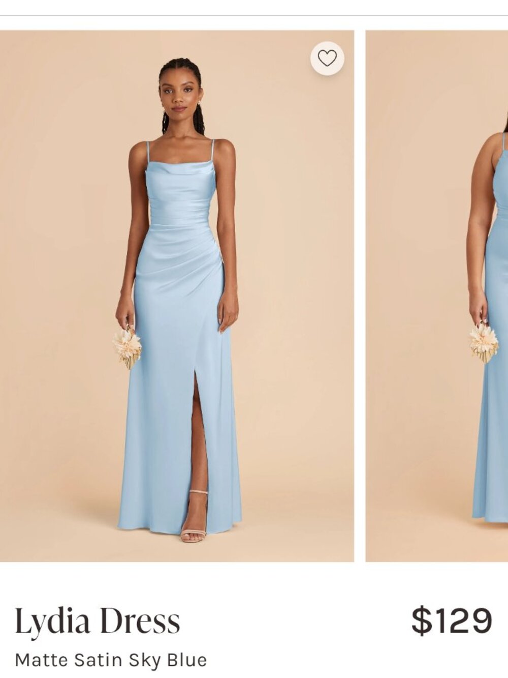 Birdy Grey Sky Blue Matte Satin Lydia Dress Size Small No Alterations